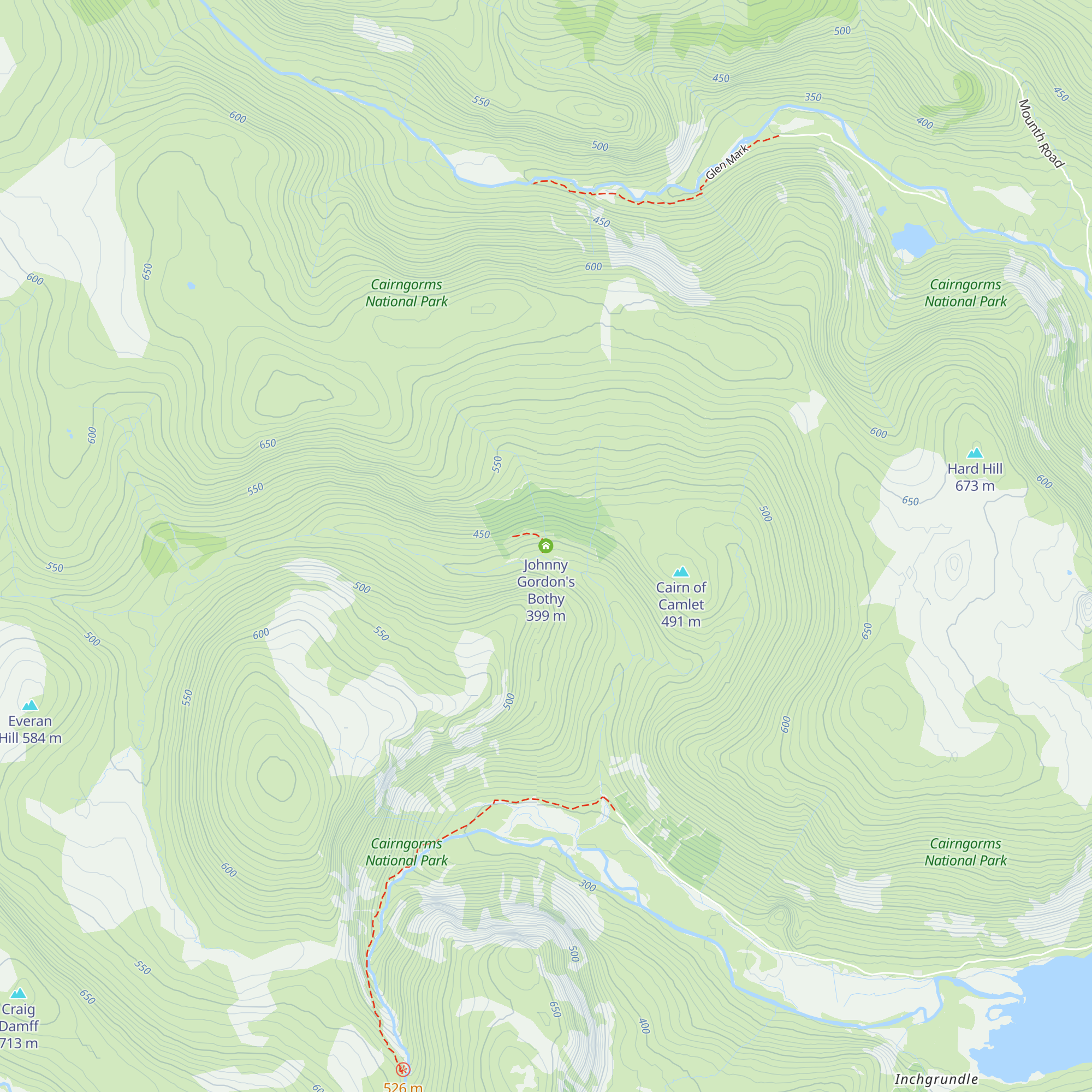 Johnny Gordon's Bothy map