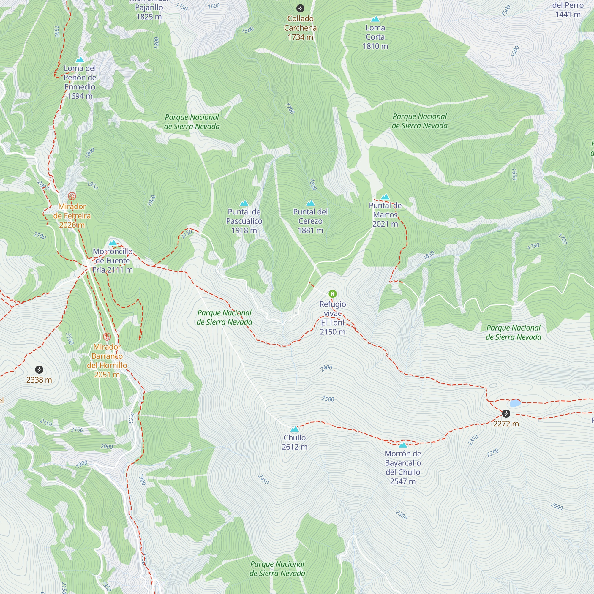 Refugio del Castañar map