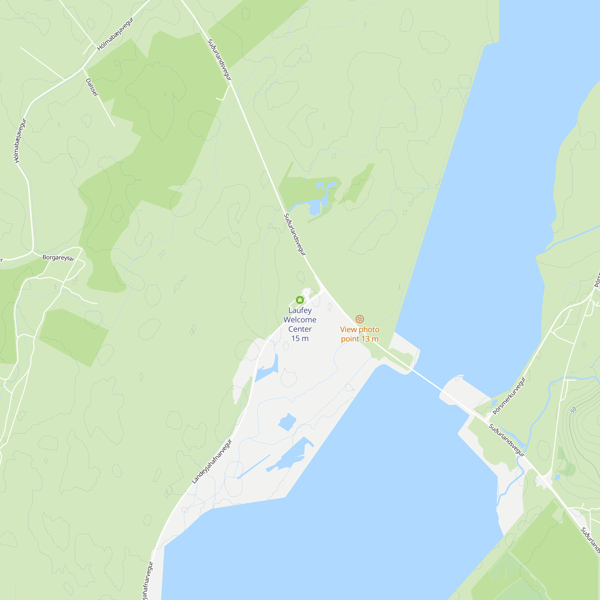 Laufey Welcome Center map