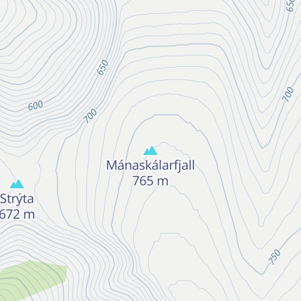 Map of Mánaskálarfjall
