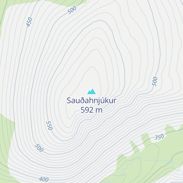 Map of Sauðahnjúkur