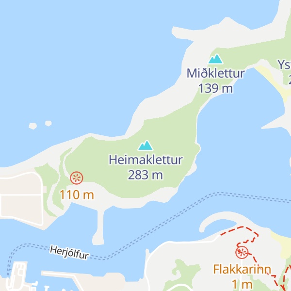 Map of Heimaklettur