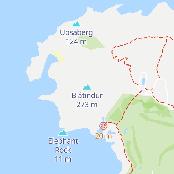 Map of Blátindur