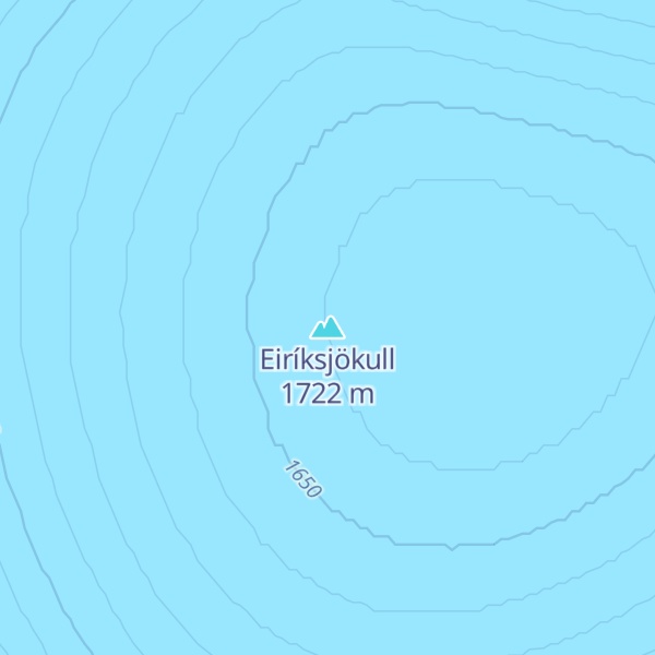 Map of Eiríksjökull