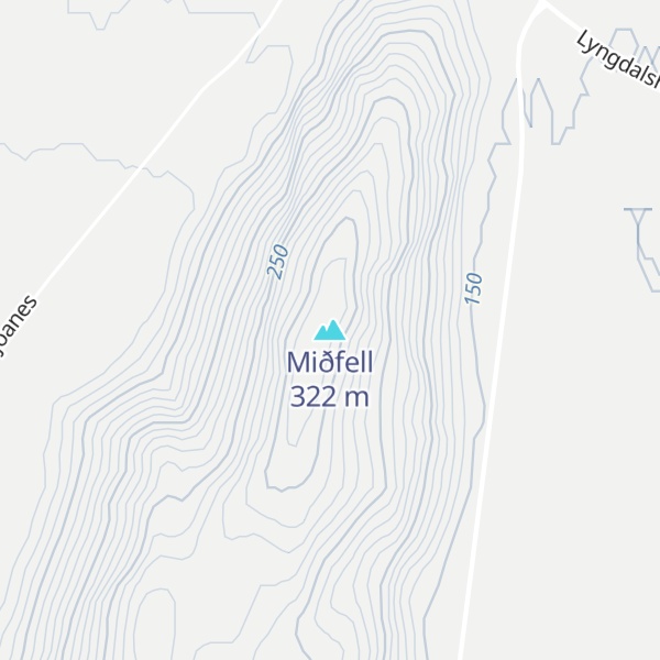 Map of Miðfell