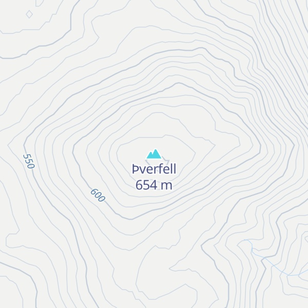 Map of Þverfell