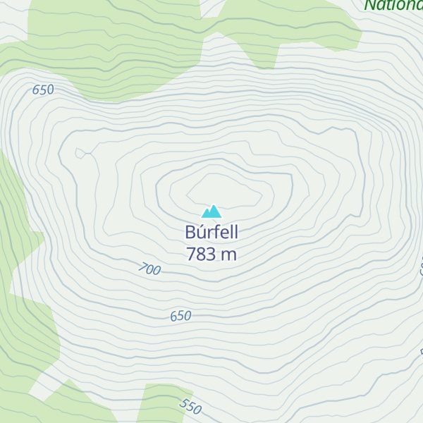 Map of Búrfell