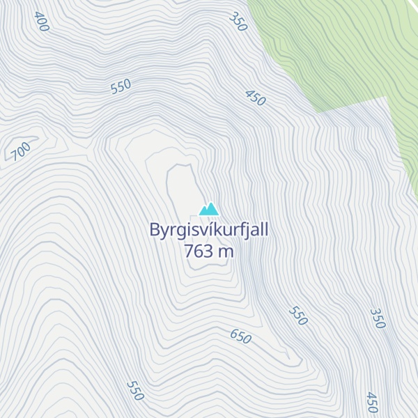 Map of Byrgisvíkurfjall