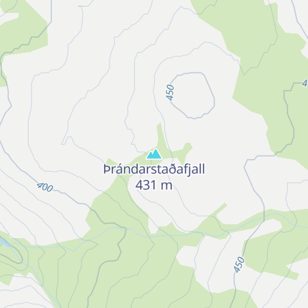 Map of Þrándarstaðafjall
