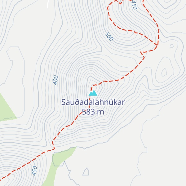 Map of Sauðadalahnúkar