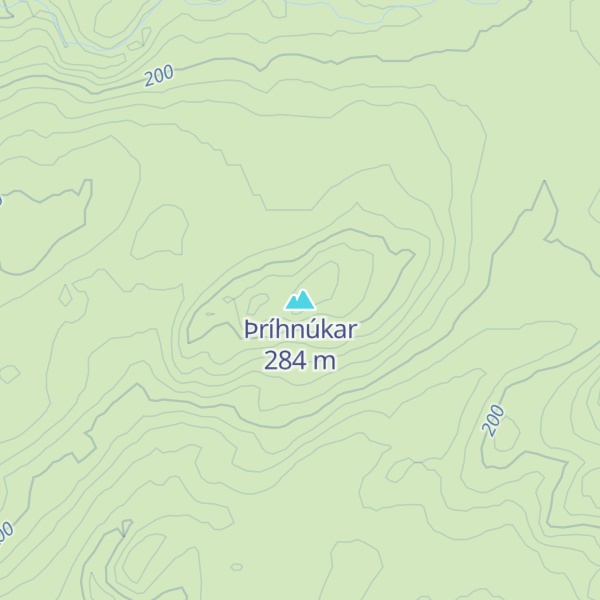 Map of Þríhnúkar