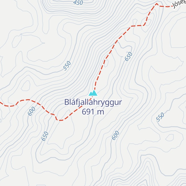 Map of Bláfjallahryggur