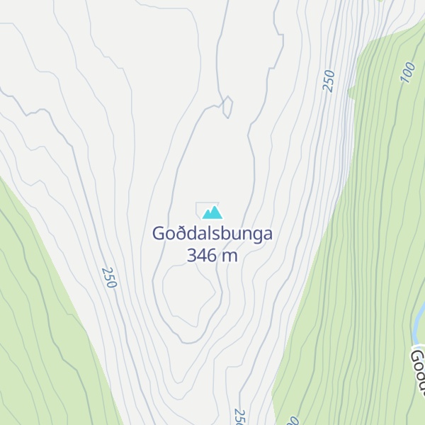 Map of Goðdalsbunga