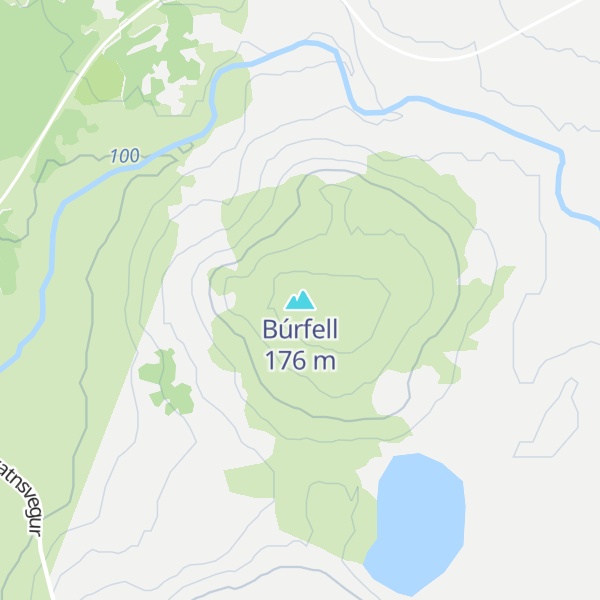 Map of Búrfell