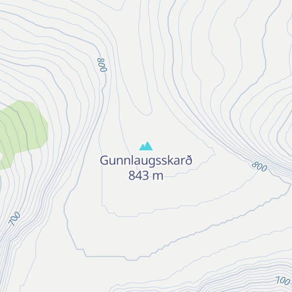 Map of Gunnlaugsskarð