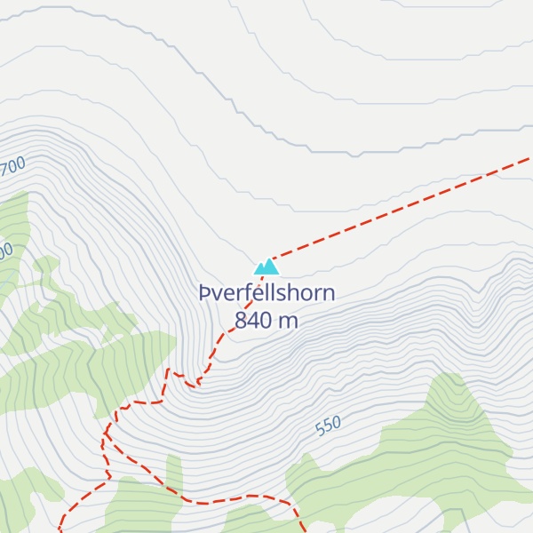 Map of Þverfellshorn