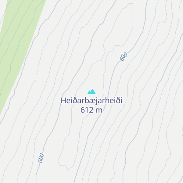 Map of Heiðarbæjarheiði