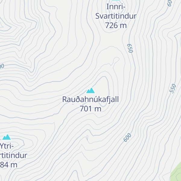 Map of Rauðahnúkafjall