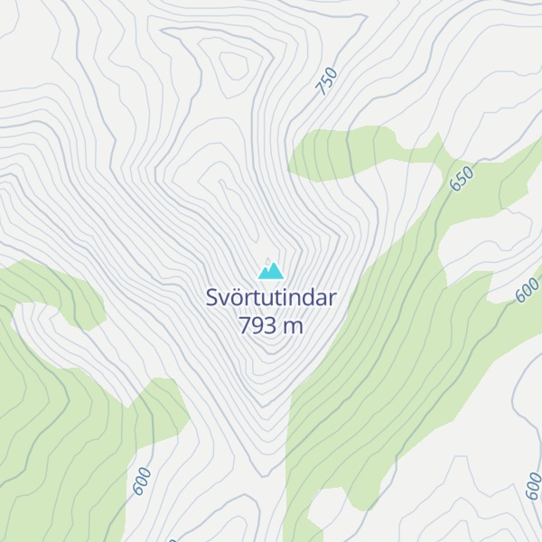 Map of Svörtutindar