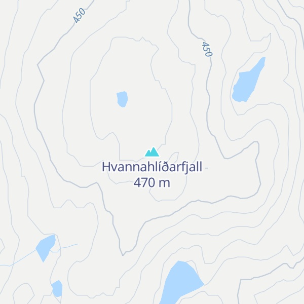Map of Hvannahlíðarfjall