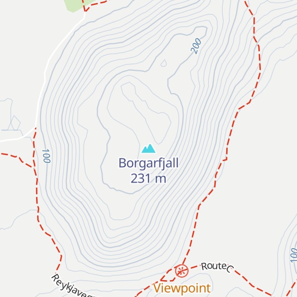 Map of Borgarfjall