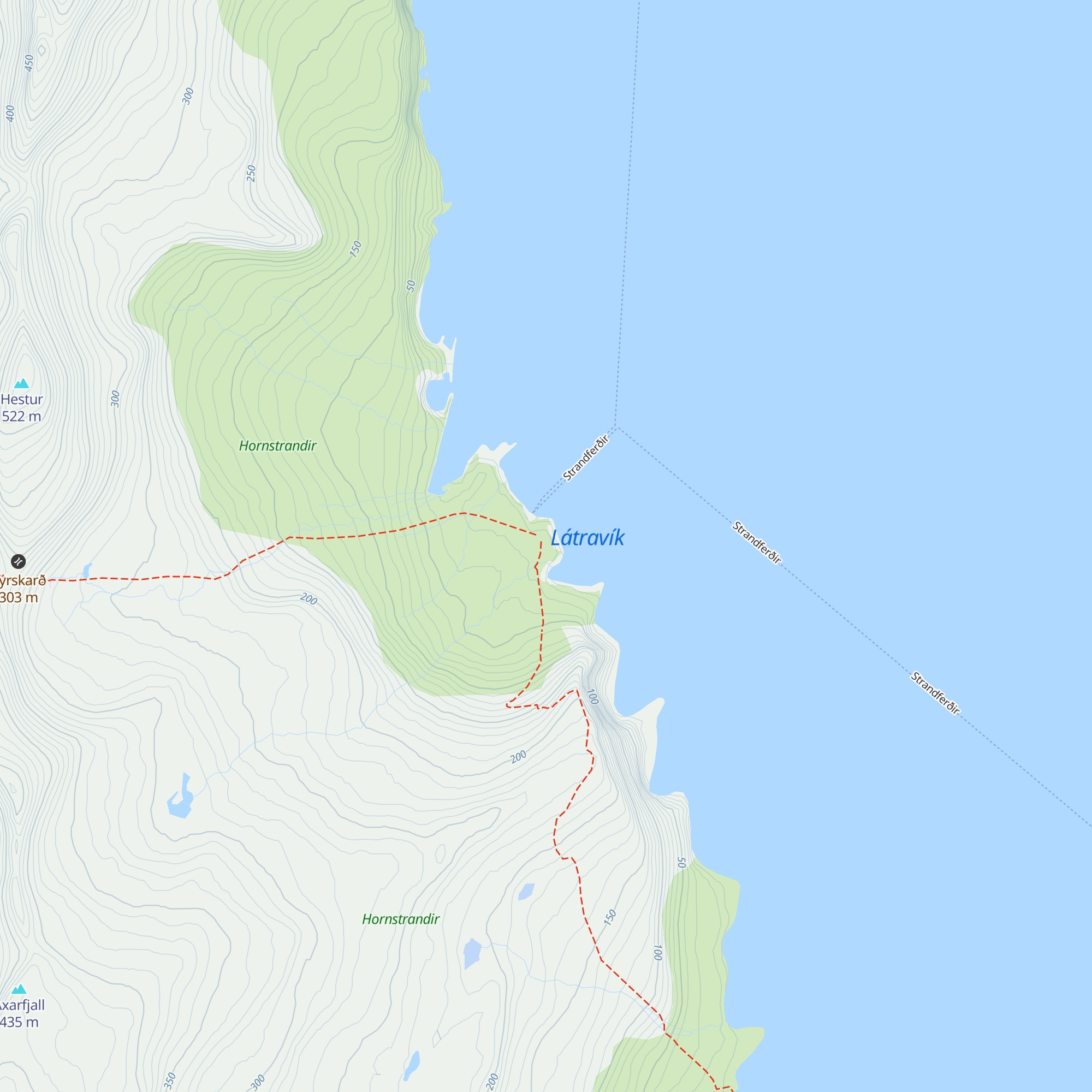 Hornbjargsviti map
