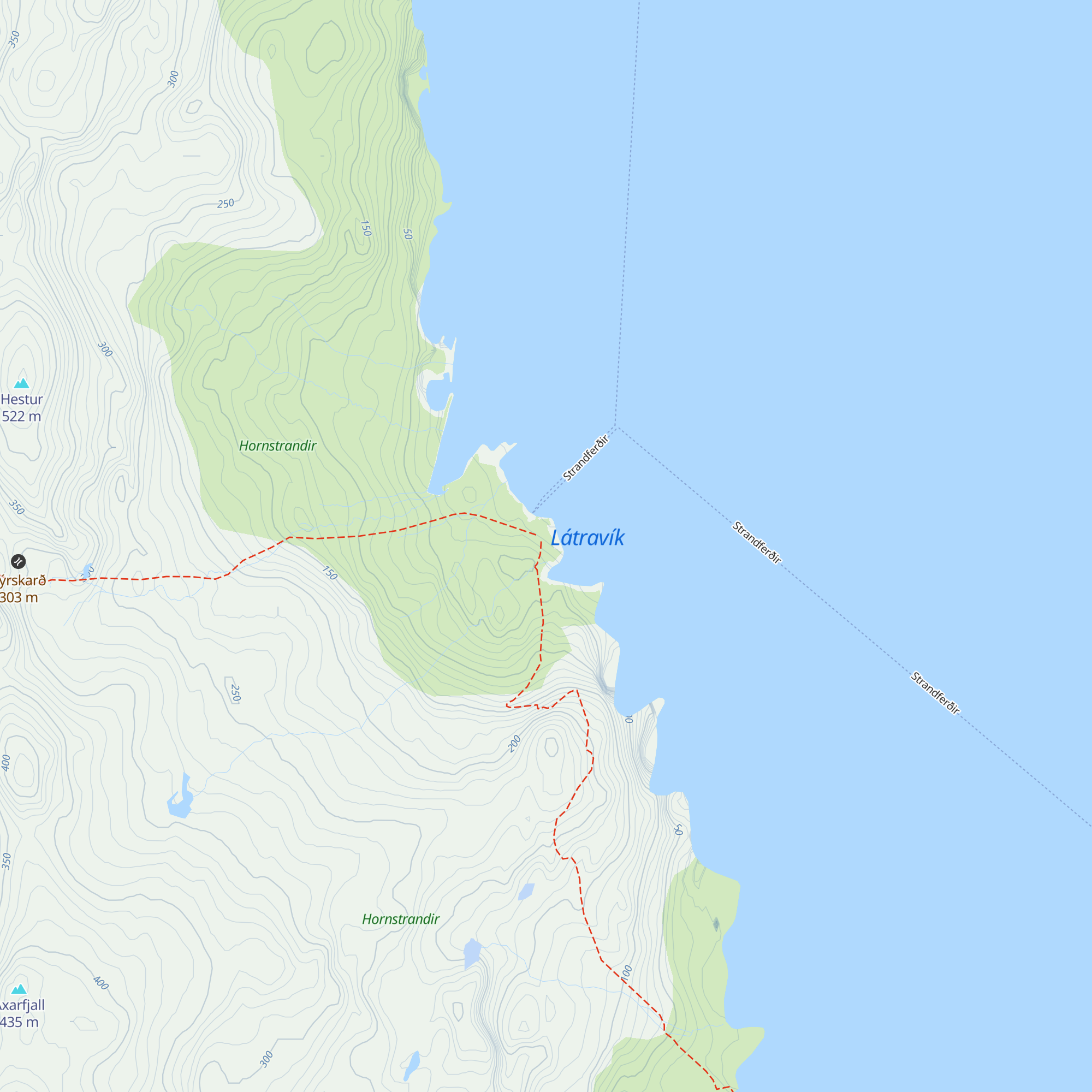 Hornbjargsviti map