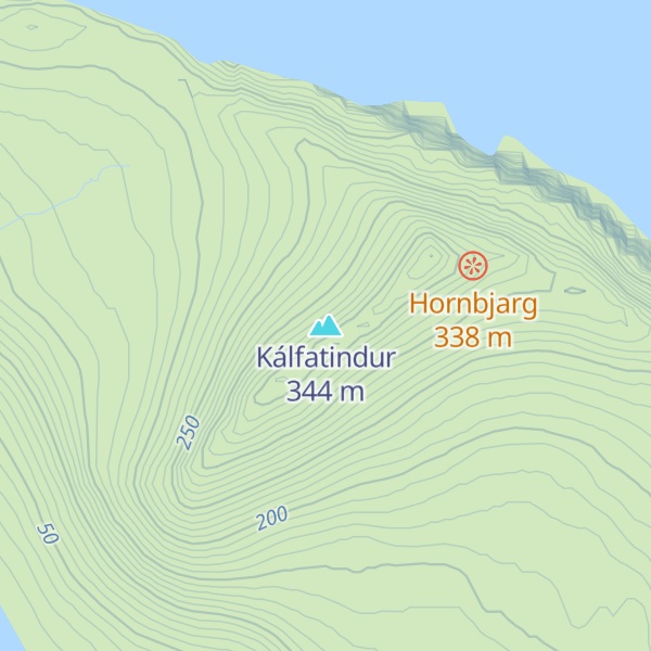 Map of Kálfatindur