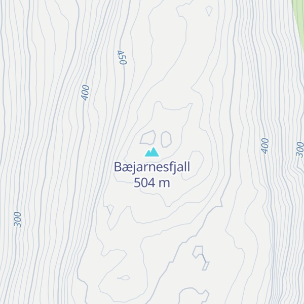 Map of Bæjarnesfjall