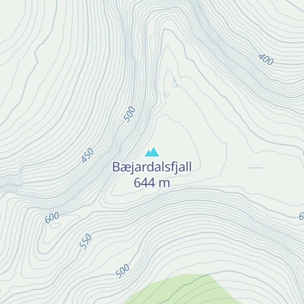Map of Bæjardalsfjall