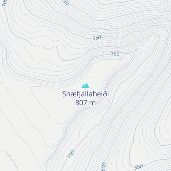 Map of Snæfjallaheiði