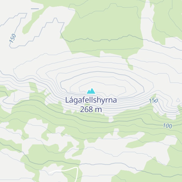 Map of Lágafellshyrna