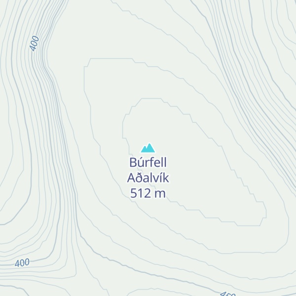 Map of Búrfell Aðalvík