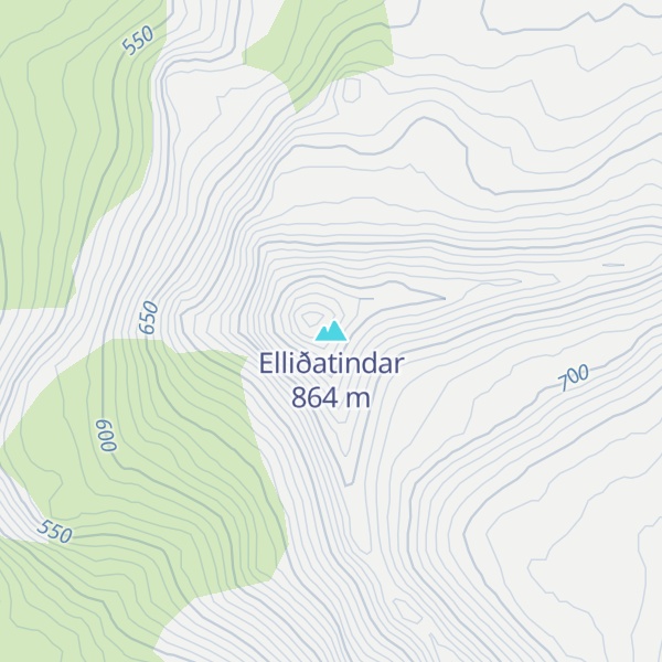 Map of Elliðatindar
