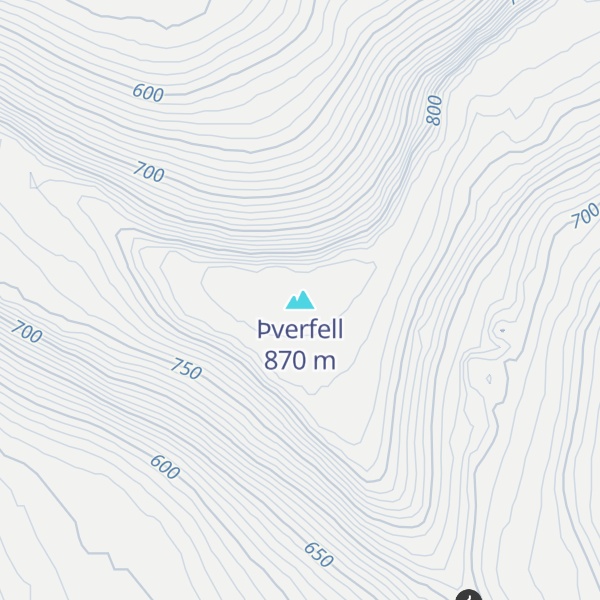 Map of Þverfell