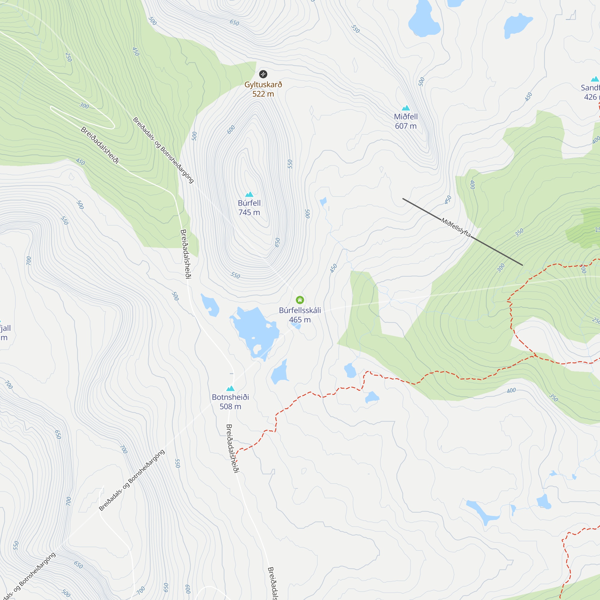 Búrfellsskáli map