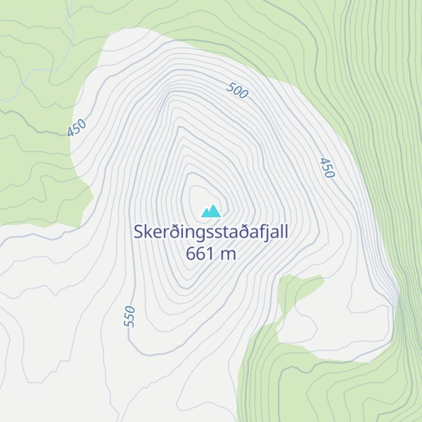Map of Skerðingsstaðafjall