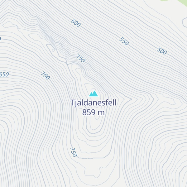 Map of Tjaldanesfell