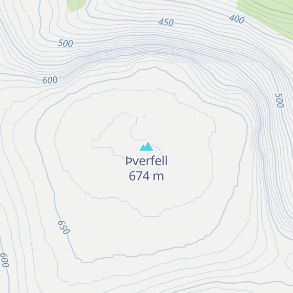 Map of Þverfell