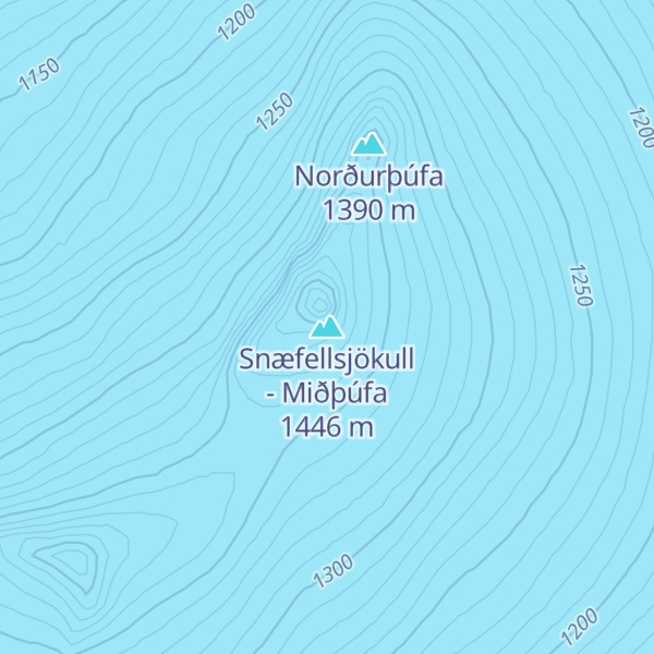 Map of Snæfellsjökull - Miðþúfa