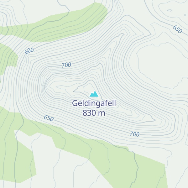 Map of Geldingafell