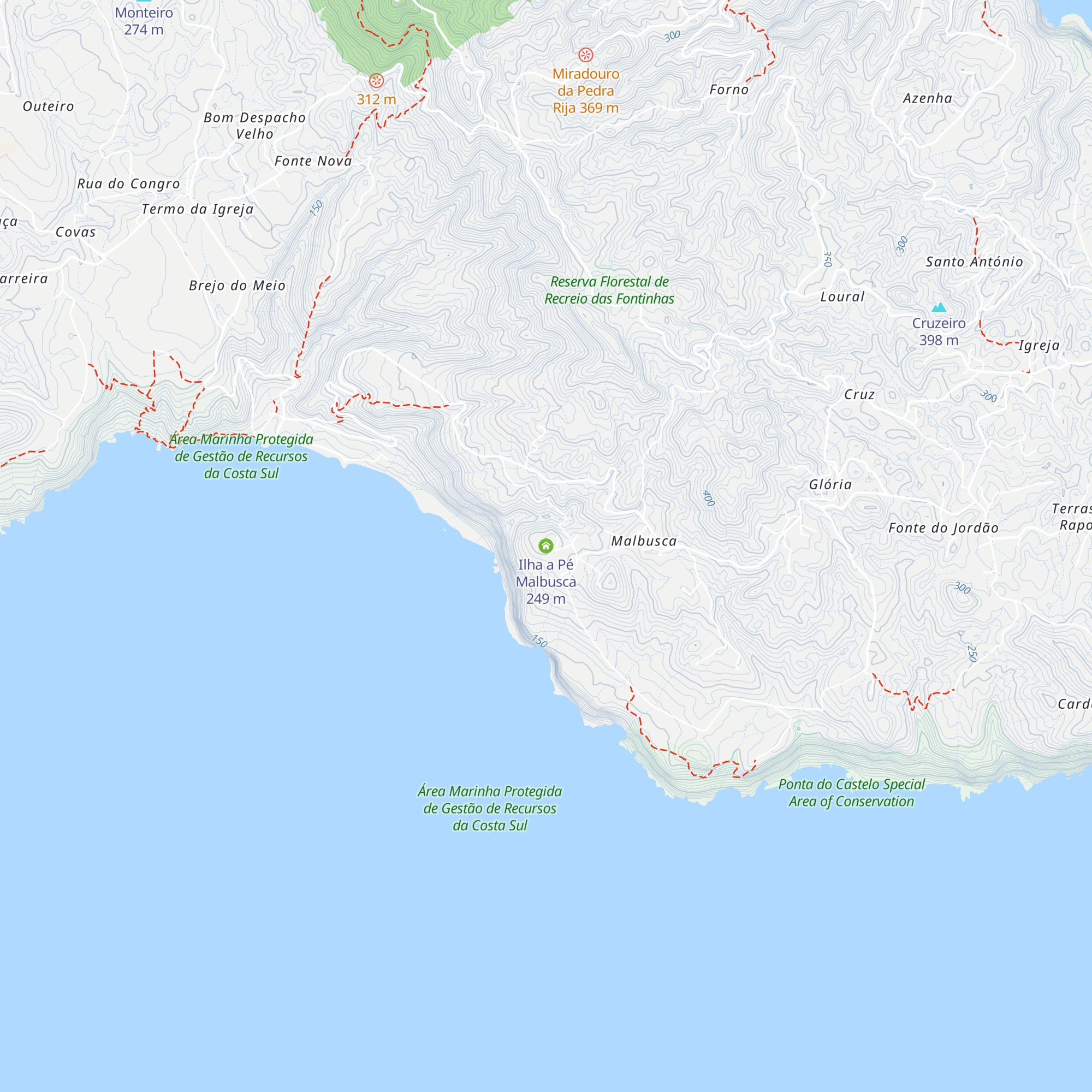 Ilha a Pé Malbusca map