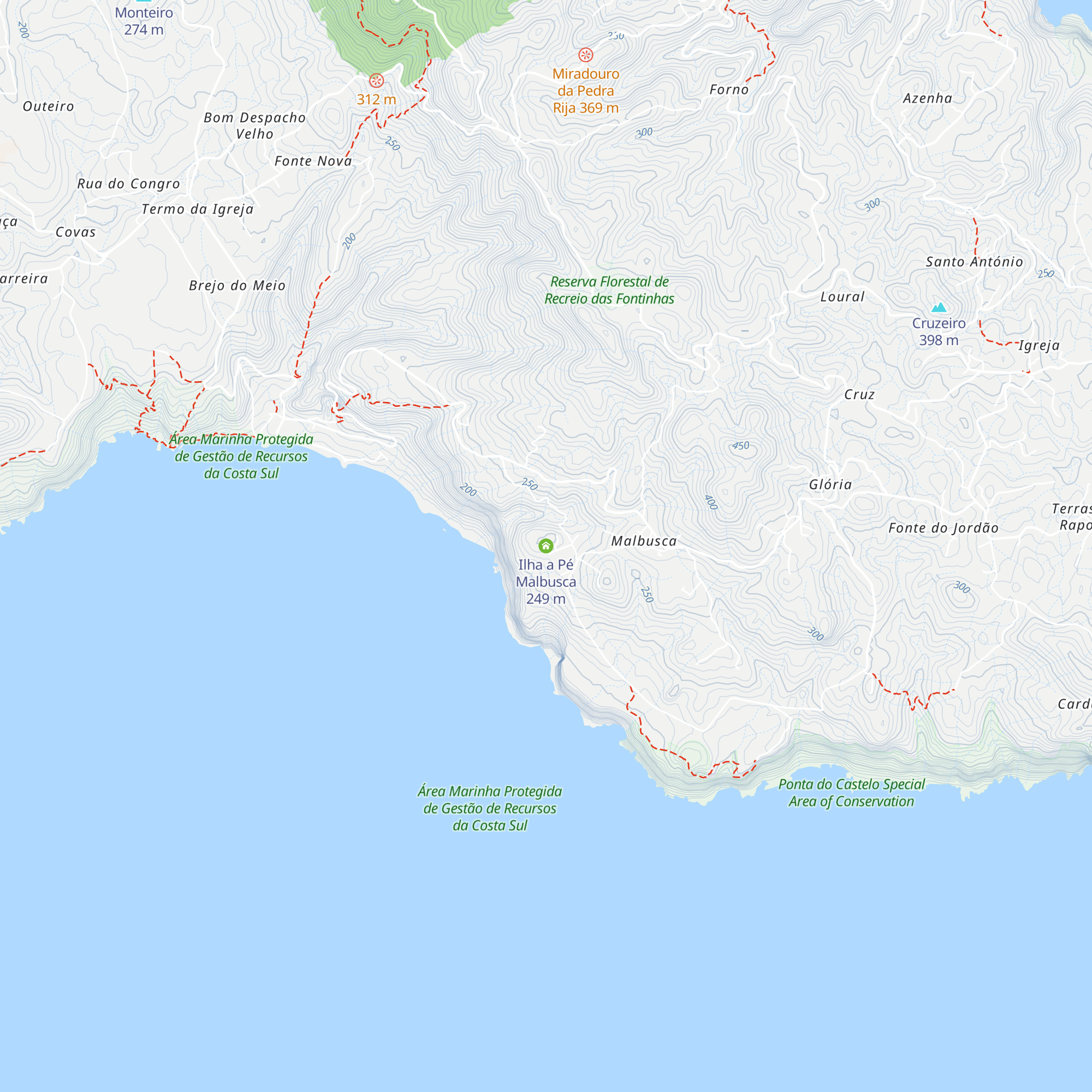 Ilha a Pé Malbusca map