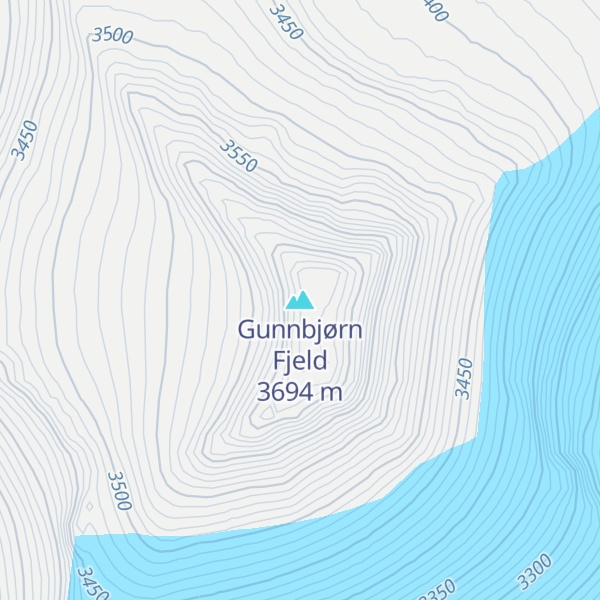 Map of Gunnbjørn Fjeld