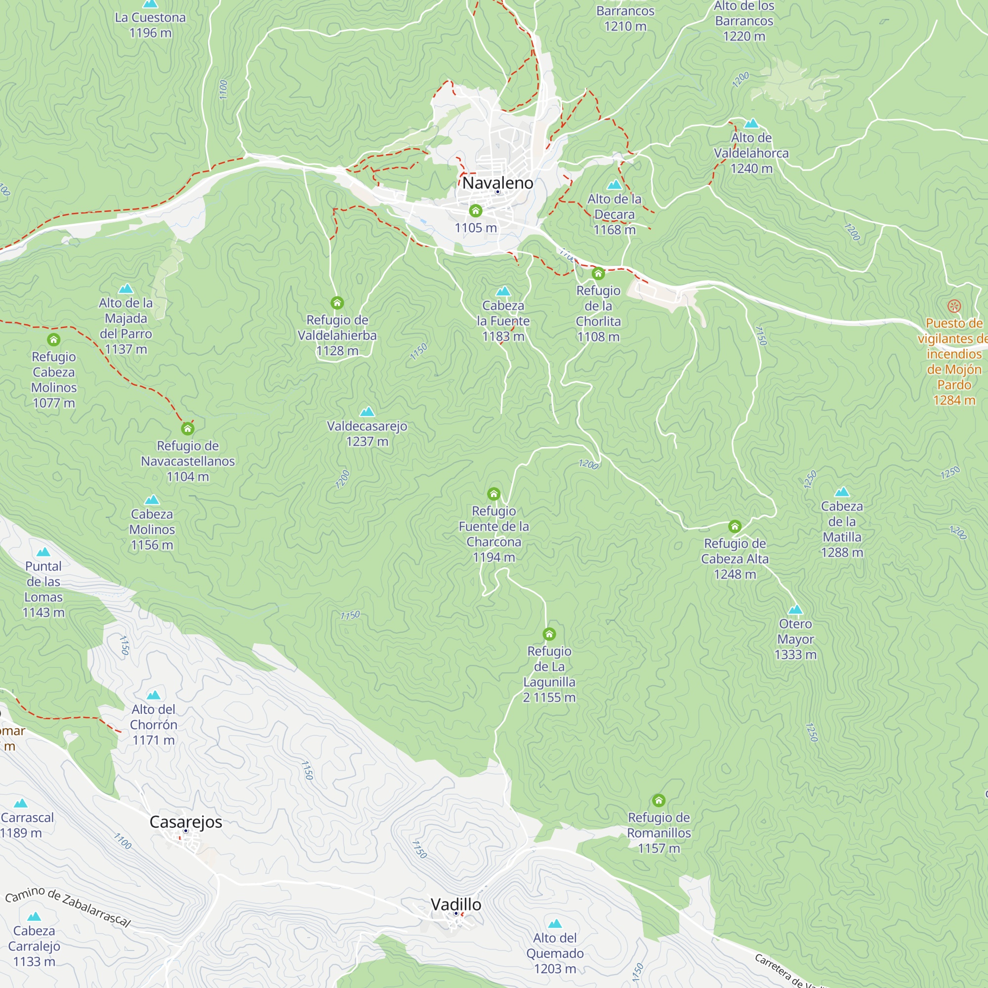 Refugio Fuente de la Charcona map