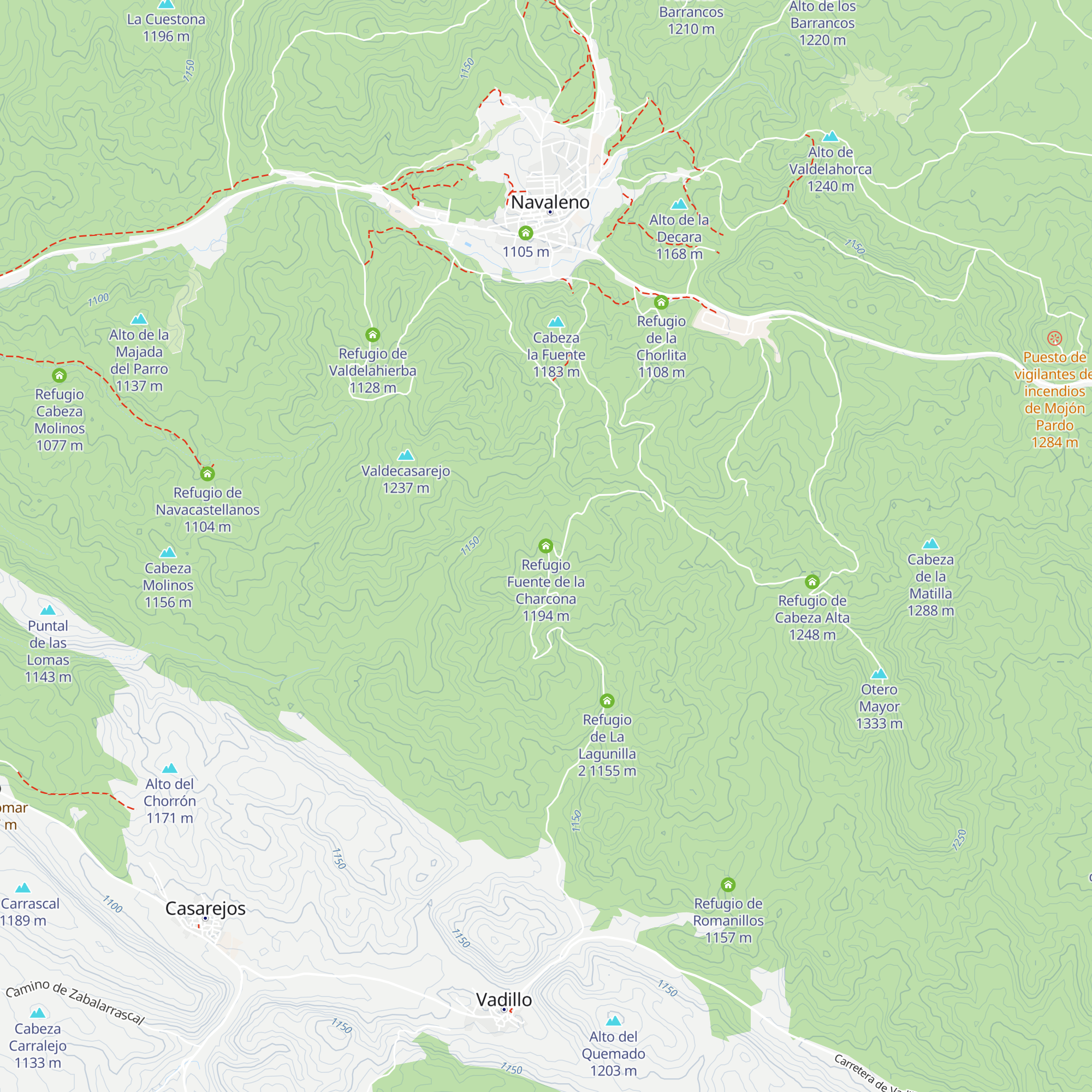 Refugio Fuente de la Charcona map
