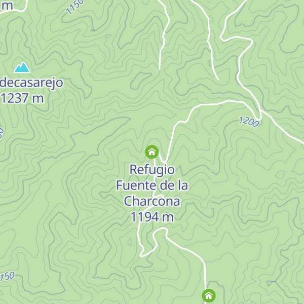 Map of Refugio Fuente de la Charcona