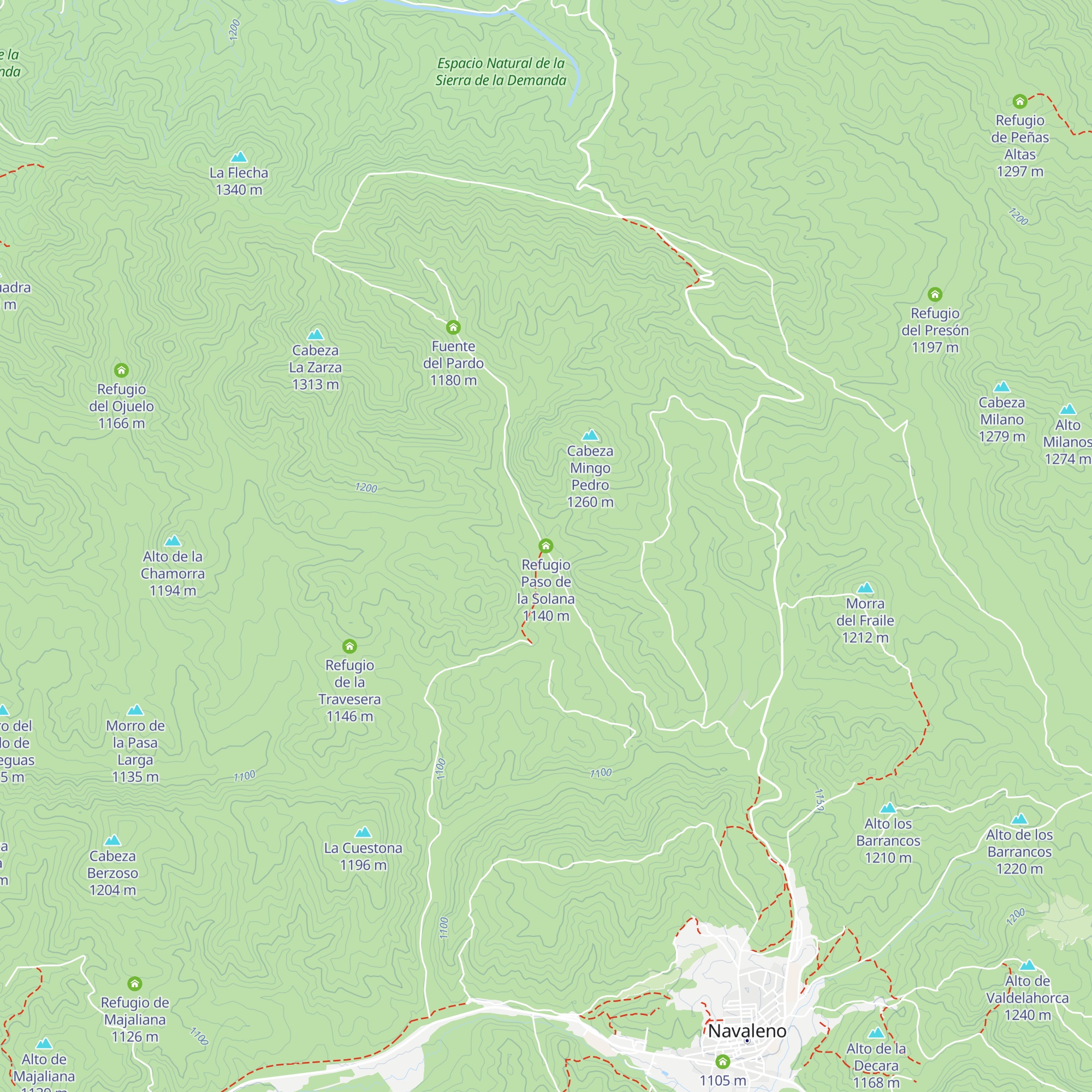 Refugio Paso de la Solana map