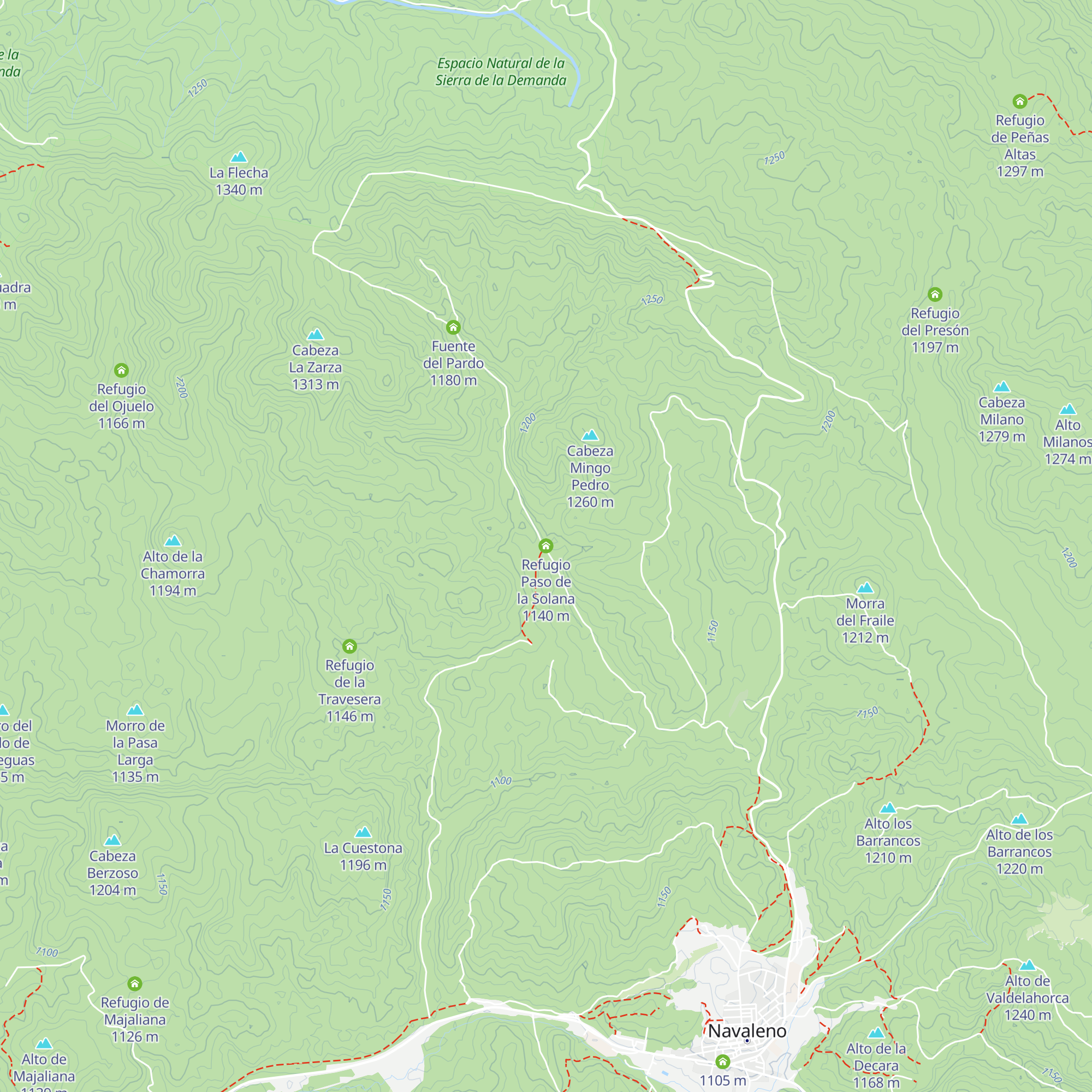 Refugio Paso de la Solana map