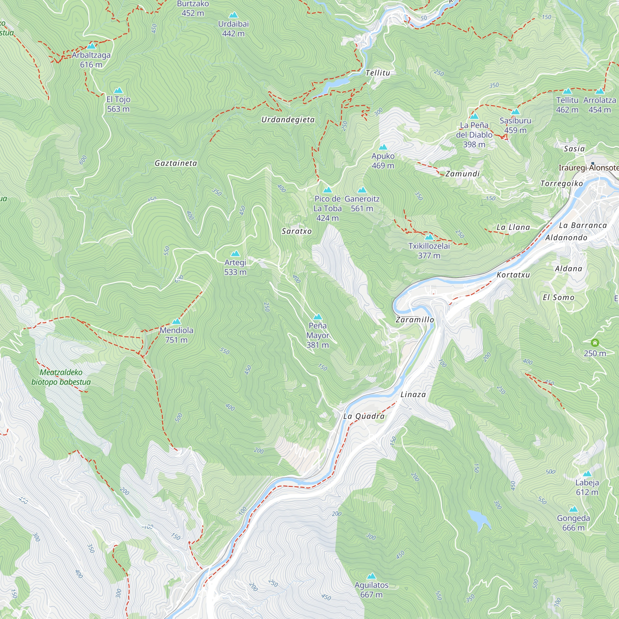 Refugio de Alkorta map